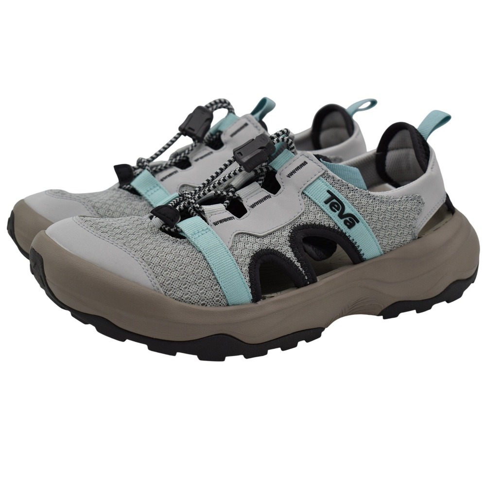 Teva Outflow CT Hiking Sandals Womens 8.5 Grey Aqua Closed Toe Shoes